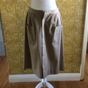 Vintage | a-line button up safari skirt